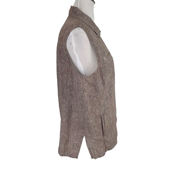 CHICO'S Linen Button TOP Shirt & PANTS Crop 3 XL 16 Beach Lagenlook Set Outfit - Picture 5 of 16